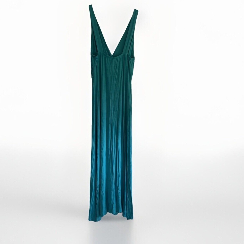 Coco Maxi Dress Womens XL Teal Sleeveless V-Neck Empire Waist Boho Grecian